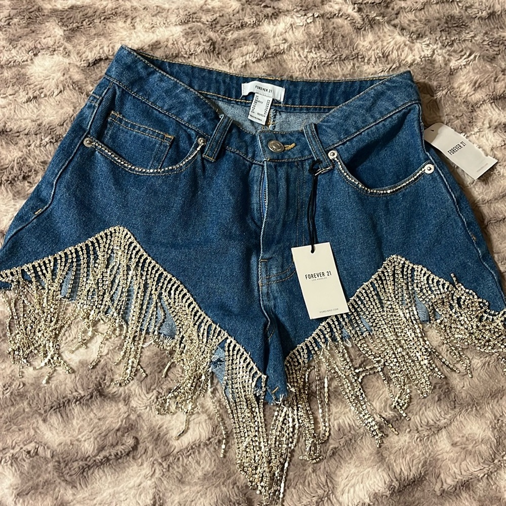 Forever 21 Fringe Bling Shorts